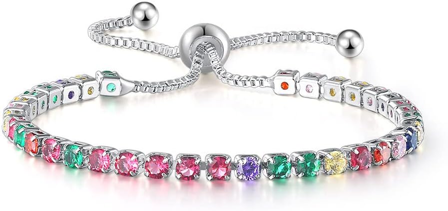 Bracelet Tennis Woman Multicolor 4mm Adjustable