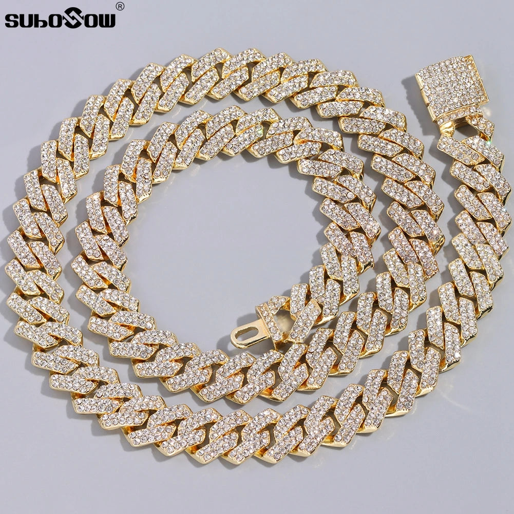 Necklace Cuban Hip Pop 14mm Chain Link Iced Out